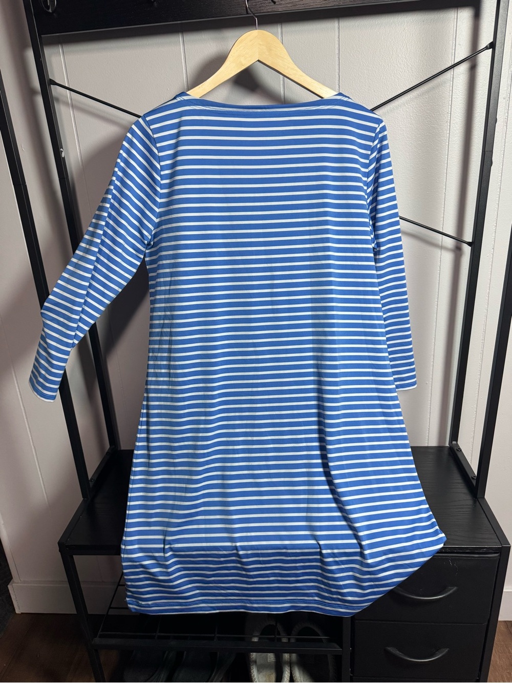 Vineyard Vines Blue and White Striped Long Sleeve Dress